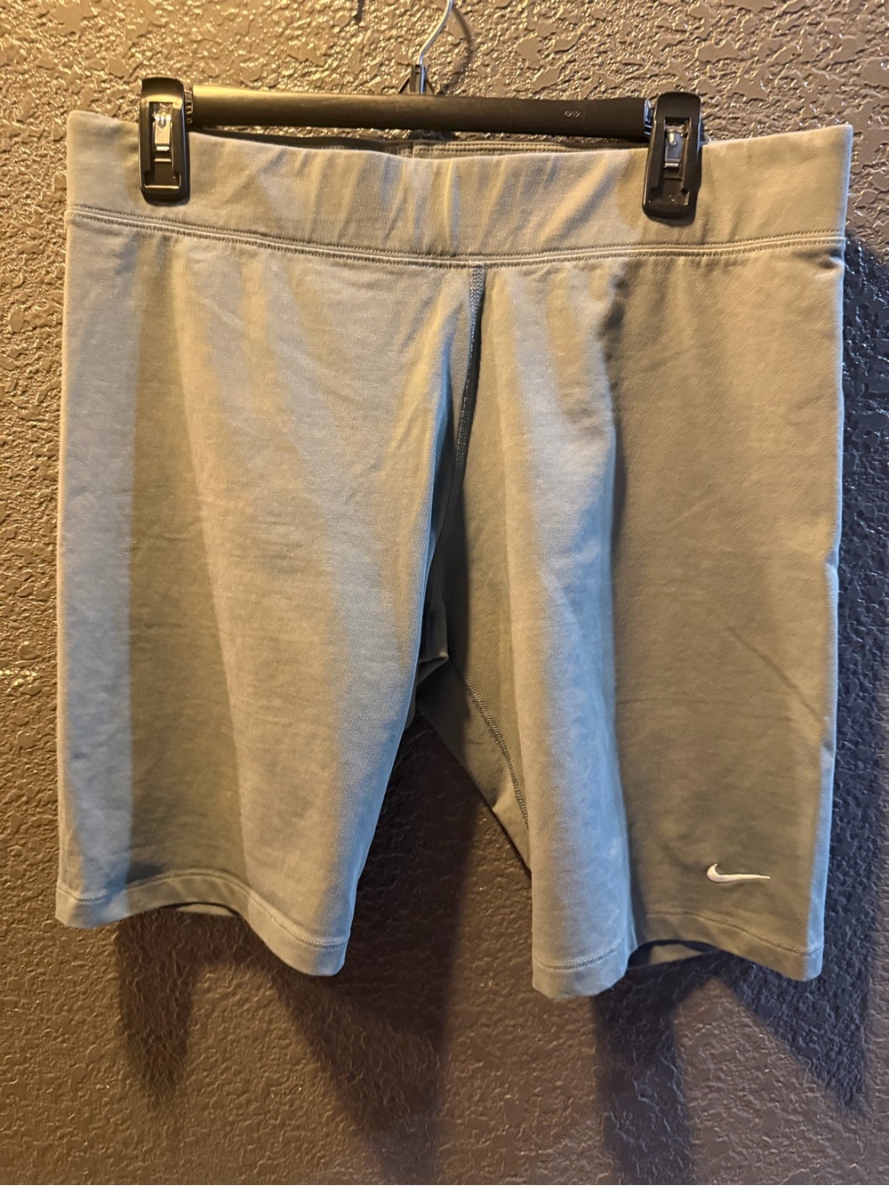 Nike Women's Light Green Bike Shorts with Small Swoosh